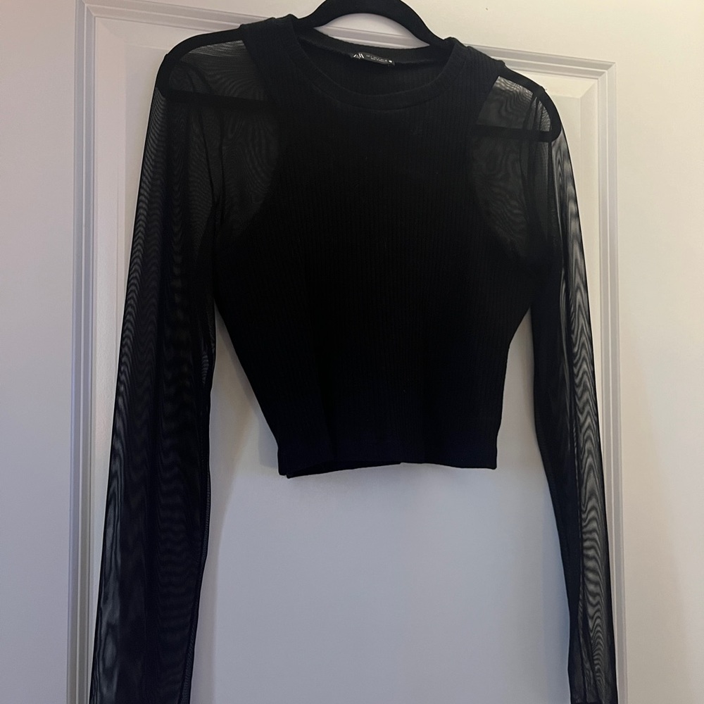 Zara mesh sleeve tank